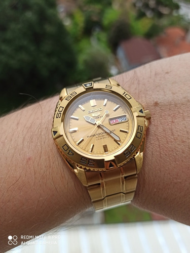 + Bonito Seiko 5 Sports 7s36-00y0 Dourado Feito No Japão