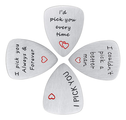 4 Piezas Guitar Pick Gift Guitar Player Pick Para Él Hombres