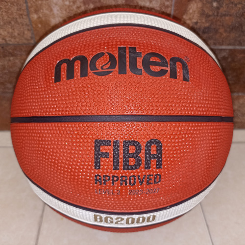 Balón Basquet Molten Fiba Giugiaro #5 Hule Natural Bg2000 1p Naranja/beige