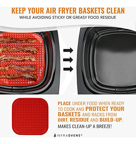 Juego De 3 Forros Para Freidora Air Fryer Con Tapete De Sili