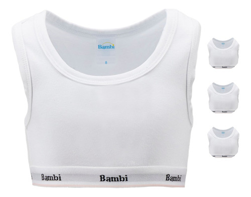 3 Pzs Corpiño Bambi Top Deportivo Niña Ropa Interior Comoda