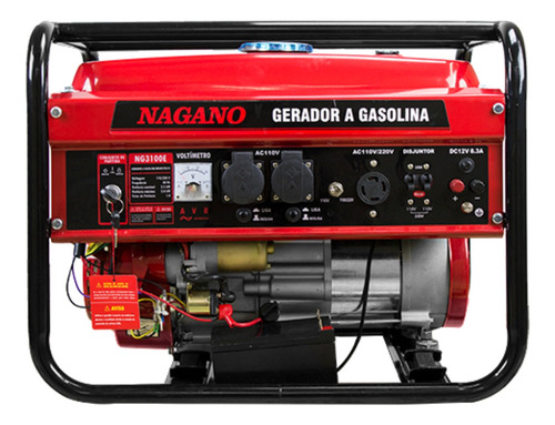 Gerador portátil Nagano NG3100E 3000W monofásico com tecnologia AVR 110V/220V