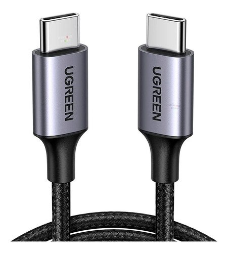 Cable cargador Ugreen Usb-C macho para teléfono celular, 60 W, premium, 50 cm, color negro