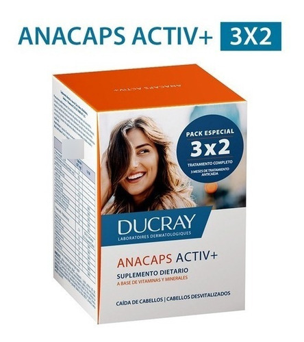 Suplemento dietético Ducray Anacaps Activ+ X 90 cápsulas de sabor sem sabor