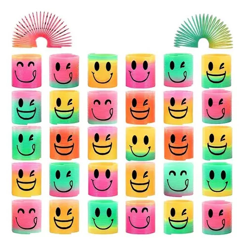 24 Pz Gusanos Mini Resorte Juguetes Economicos Piñata Fiesta Color Multicolore Smile A Personaje Smile A Tamaño De La Piñata Chica