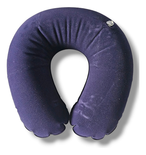 Almohada De Viaje Inflable Terciopelo Acolchonada Ergonomica