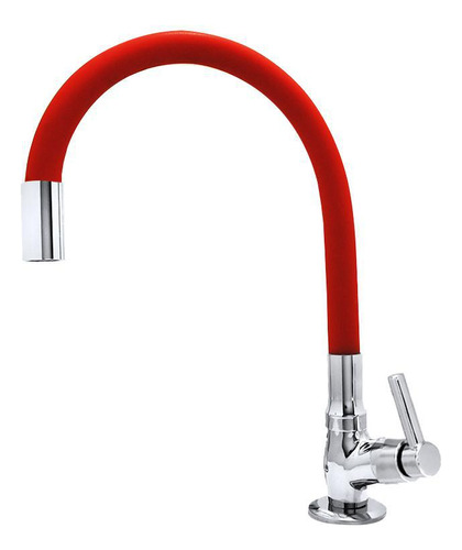 Torneira Para Cozinha De Mesa Gourmet Flexível Vermelho C29