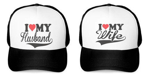 Duo Gorras I Love My Husband San Valentin Ajustables 