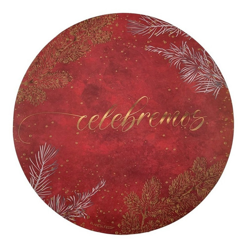 Navidad Platos De Sitio Individual Mantel 20u De Papel Celebremos Rojo Pasion