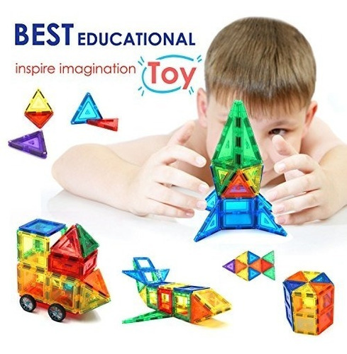 Imagen 2 de 5 de Cubo De Los Niños 60pcs Azulejos Magnéticos Set - Calidad Su