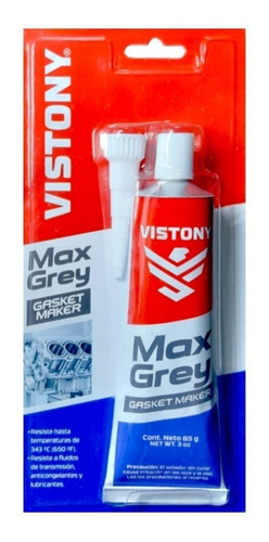 Silicona Max Grey Motor Alta Temperatura 343°c Vistony 85 Gr