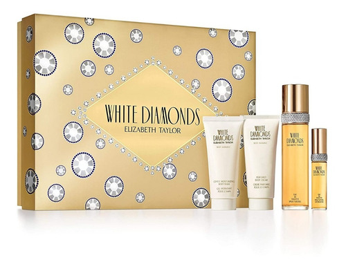 Estuche De Perfume Diamantes Blancos 4pcs