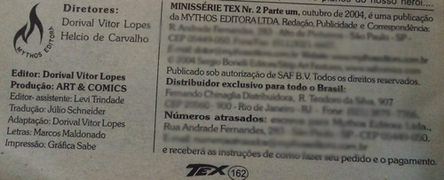 Tex 9 Gibis Lote Diversificado Mythos Editora 2004 A 2010 (Usado)
