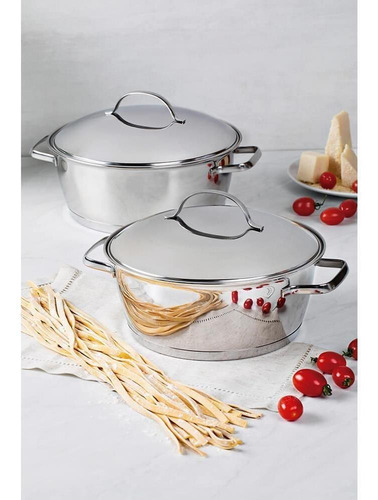Caçarola Rasa Aço Inox Com Fundo Triplo 22cm Allegra Tramont