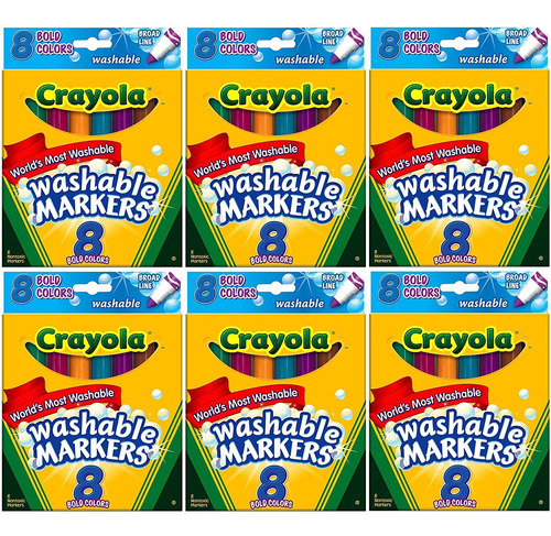 Crayola Marcador Ultra-limpio Linea Ancha Bold 8 ( 6)