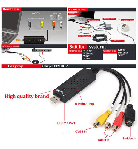 Adaptador De De Captura De Convertidor De Usb 2.0 Vhs A Para