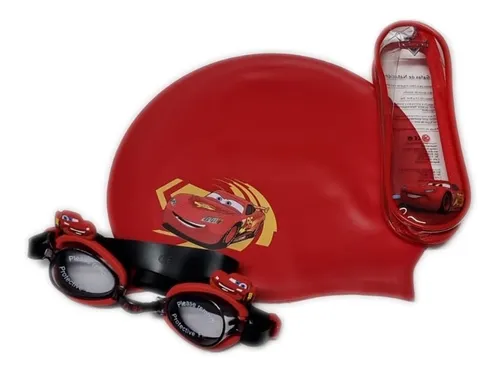 Set X3 Natación Gorro Silicona + Gafas Niños Disney