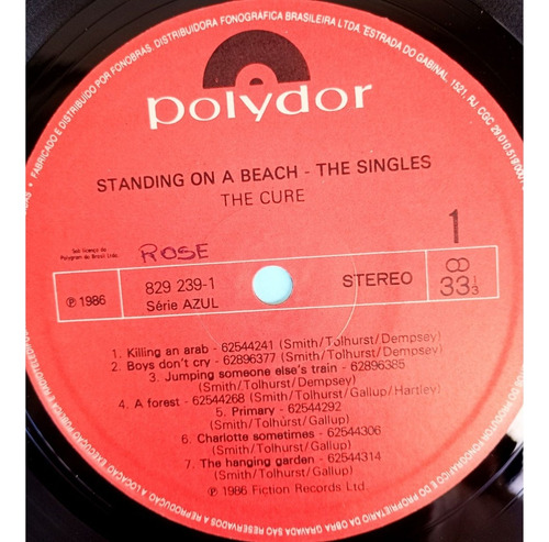 Lp The Cure Standing On A Beach The Singles 1986 Disco Vinil (Usado)