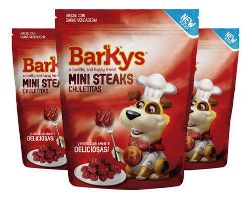 Bocadillos Para Perro Chuletitas Carne Verdadera Barkys 3pzs