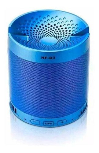 Caixa De Som Bluetooth 8w Fm Usb Micro Sd D-q3 Azul