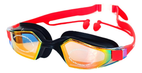 Lentes De Natación Espejados Con Tapones Integrados + Gorra
