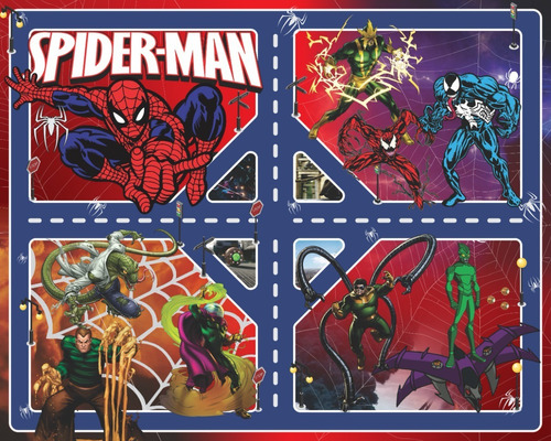 Lona Pista Didáctica Spiderman 125x100 Hombre Araña Juegos