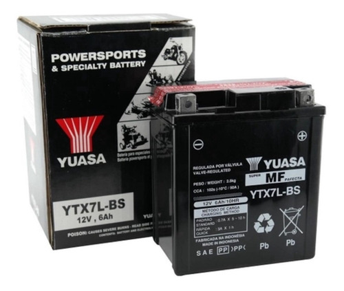 Bateria Yuasa Ytx7l-bs Falcon/twister/tornado/fazer/cb 300