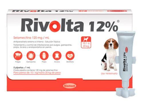 Antipulgas Perros Rivolta Marron Para Perros De 10.1-20kg