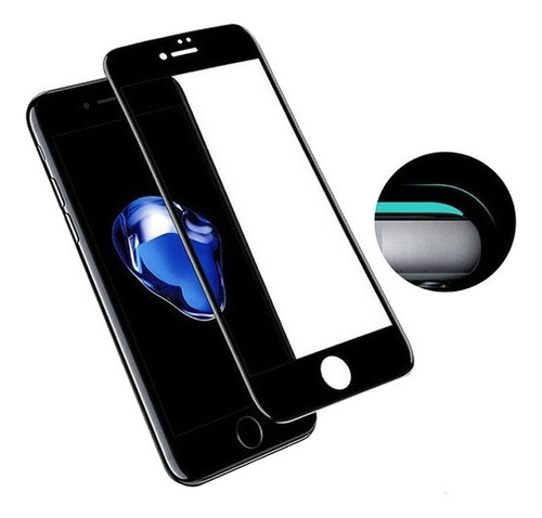 Vidrio Templado 5d Negro Cubre Todo Para iPhone 8plus +