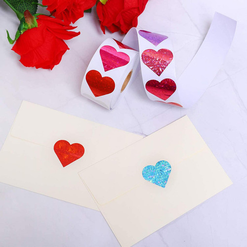 500 Peças Adesivos Em Forma De Coração Etiquetas 3,8 Cm