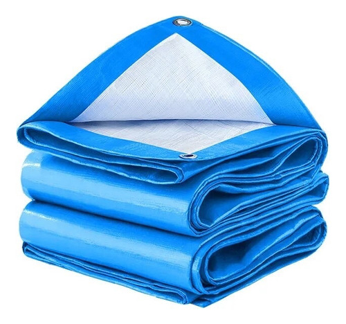 Lona Carpa Multiuso Impermeable Azul Con Ojales De 5x4 Mts