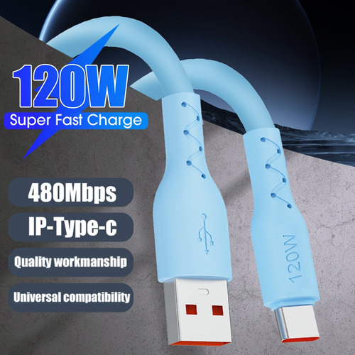 Cable De Carga Rápida Usb-c De 1 M, 120 W Y 6 A, Cable De Ca