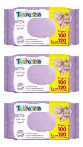 Toalha Umedecida Tropolino 360 Folhas (3undx120fls)