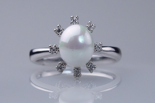 Imagen 2 de 7 de Anillo Perla Ariel Regalo Mama Novia Laminado Plata Ley 925
