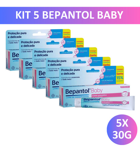 Kit 5 Bepantol Baby 30g - Pomada De Assadura