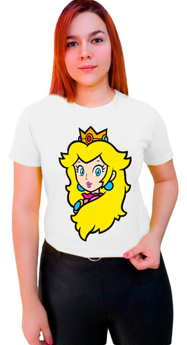 Polera Princesa Peach Super Mario Familiar Todas Las Tallas