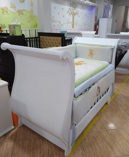Cuna Cisne -cama En Madera Tornillo En Acabado Satinado