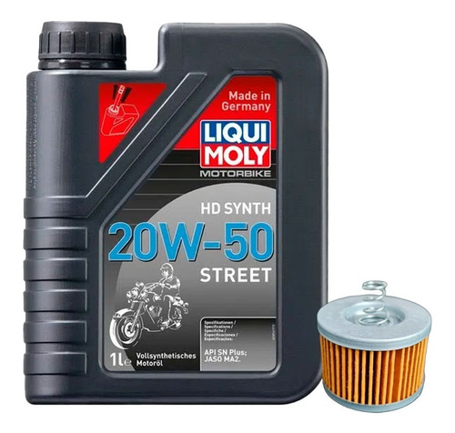 Aceite Liqui Moly 20w50 100% Sintético+filtro Yamaha Fzn 150