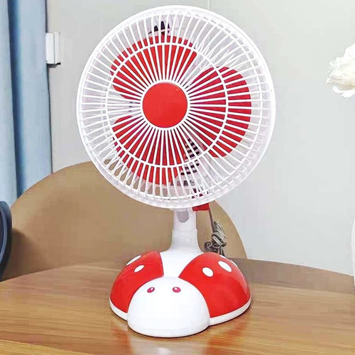 Ventilador Oscilante Con Base Mariquita 2025 -oscilación 90° 23 Cm 50hz Blanco Rojo Plástico 3