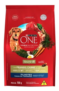 Ração Seca Purina One Cães Filhotes Frango E Carne 700g