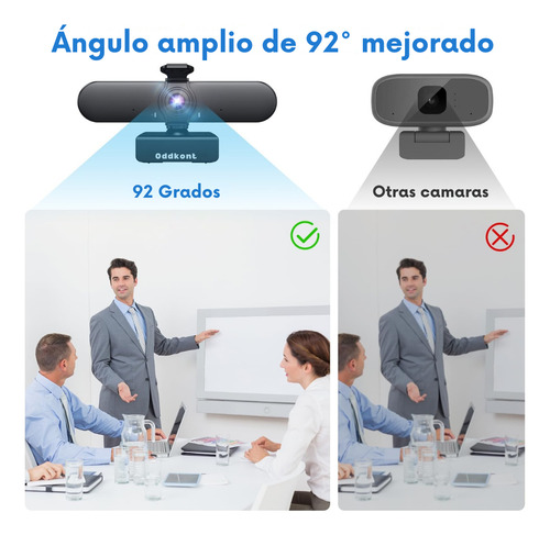 Cámara Web 2k 1440p Usb Con Micrófono Trípode Y Cubre Lente