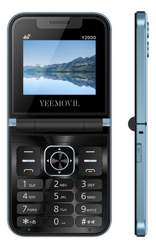 Celular Plegable 4g Yeemovil Y2000 Dual Sim + 2 Sim Extra Desbloqueado Telcel At&t Movistar Bait Bluetooth Fm Linterna 2.4-azul Claro