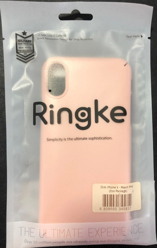 Imagen 1 de 8 de Funda Ringke iPhone X Slim Blanco/rosa (eco Package)