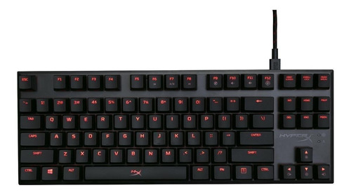 Teclado gamer HyperX Alloy FPS Pro QWERTY Cherry MX Red inglés US color negro con luz roja