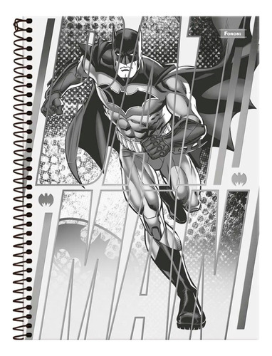 Cadernos Batman Universitário 160 Folhas 10m Escolar 1 Un Cor Branco