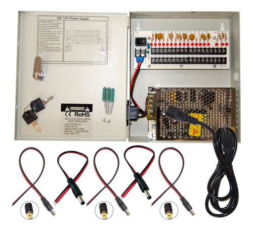 Evertech Caja De Fuente De Alimentacion Distribuida Cctv De