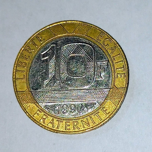 Moneda De Francia 10 Francos 1990 Bimetalica Vf.+ Km964.1