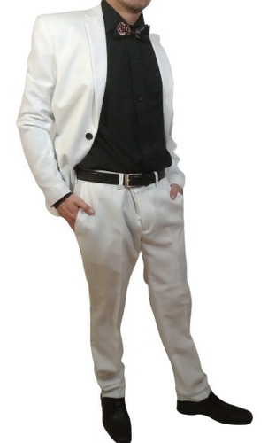 Imagen 4 de 8 de Ambo Saco Pantalon Blanco Verde Unico Vintage!!