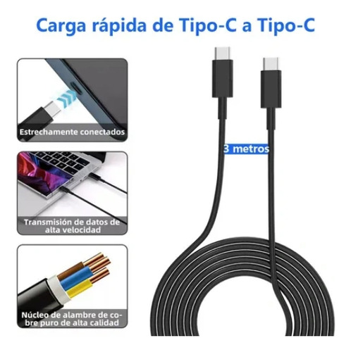 Cargador Rápido 45w Usb-c Genérico Para Dispositivos Móviles Negro