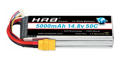 Bateria Lipo 14.8v 5000mah 50c 4s Xt90 Plug Hrb